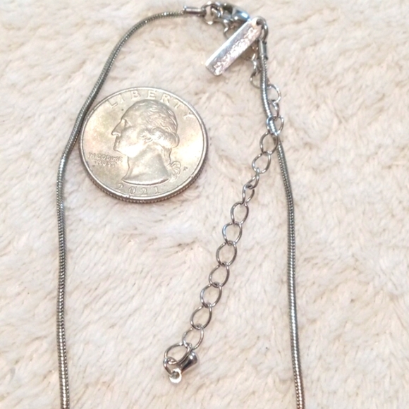 Necklace By Lane Bryant Silver Tone Coil Snake Cylindrical Chain Adjustable VTG - Picture 2 of 5